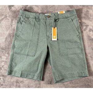 Timberland Shorts Mens 32 Green Relaxed Fit Utility Pocket Outdoor Canvas NWT